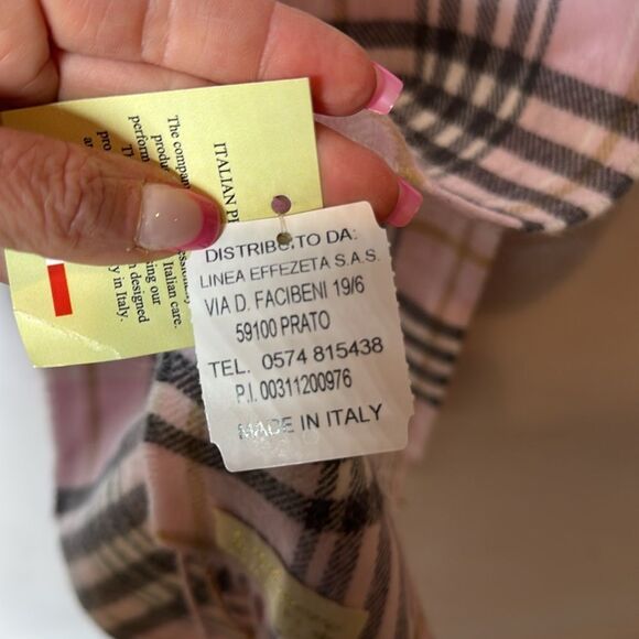 Cashmere Finished Firenza Italia Pink Plaid Women's Scarf. NWT. - Picture 8 of 10